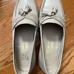 Salvatore Ferragamo Cream Flats with Tassels size 9